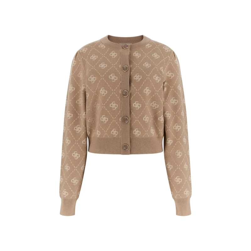Image of Guess Womens cardigan Guess Sarah 4G Beige Female XL