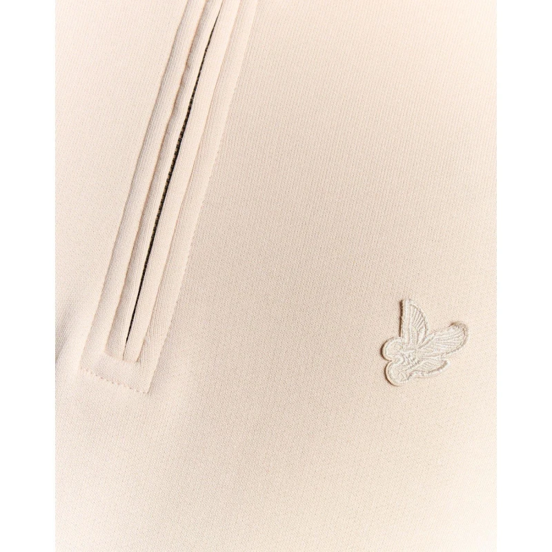 Image of Lyle and Scott Mens Quarter Zip Fleece Pink Tint male XS