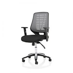 Image of Task Office Chair Relay Airmesh Seat Silver Back With Height Adjustable Arms