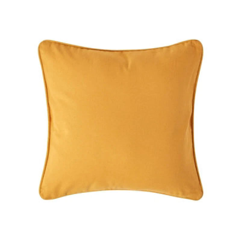 Image of Homescapes Cotton Plain Mustard Yellow Cushion Cover, 45 X 45Cm