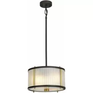 Image of 2 Bulb Ceiling Pendant Museum Bronze Dark Brown Painted Aged Brass LED E27 60W