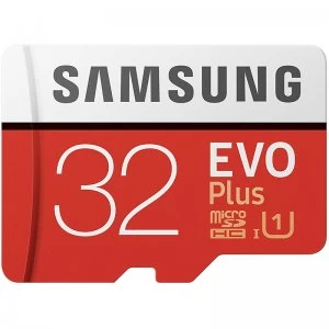 Image of Samsung 32GB Evo Plus Micro SD Card SDHC UHS-I U1 + Adapter - 95MB/s