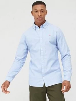 Image of Tommy Jeans Stretch Long Sleeve Oxford Shirt - Light Blue