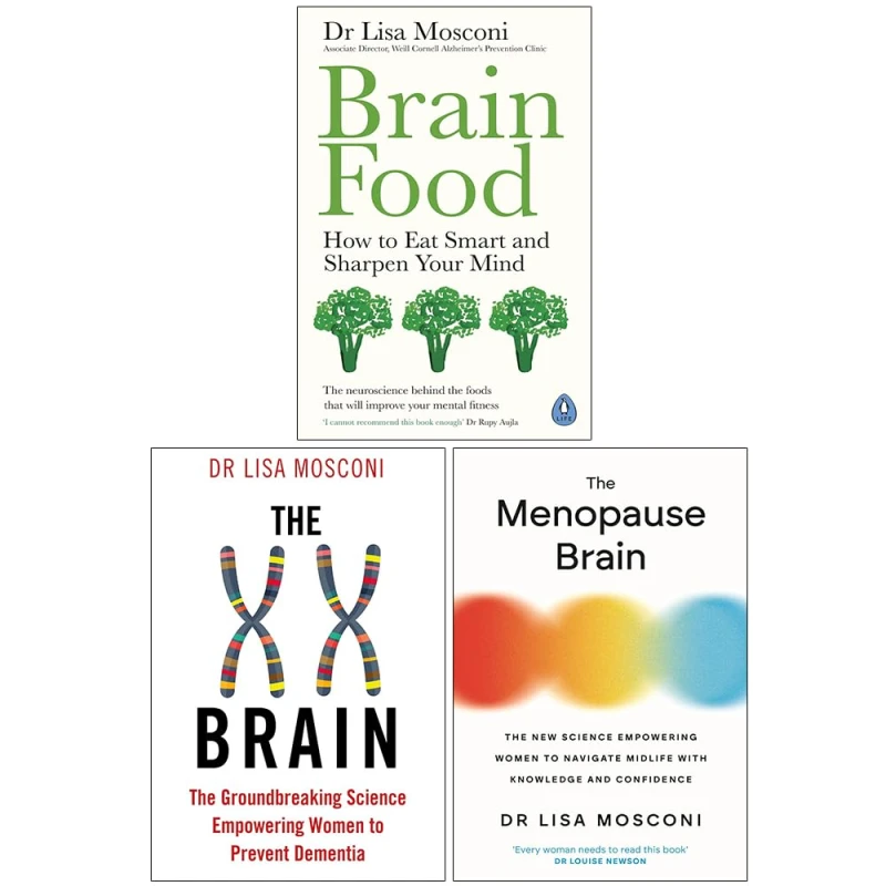 Image of Dr Lisa Mosconi 3 Book Set Brain Food The XX Brain The Menopause Brain Health Insights Dr. Lisa Mosconi Books