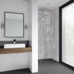 Image of Mermaid Platinum Stone Laminate Shower Wall Panel Tongue & Groove 2420mm x 885mm in Grey