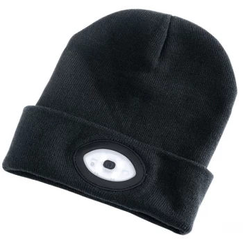 Image of Draper 99521 Beanie Hat with 1W Rechargeable Torch - 100 Lm (Black...