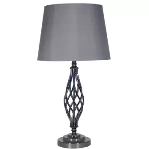 Image of Abria Unique Twist Traditional Table Lamp Black/Metallic Grey