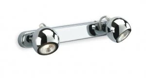 Image of 2 Light Spotlights Bar Light Chrome, GU10