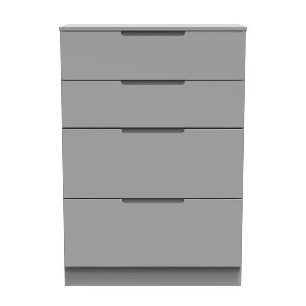 Image of Welcome Furniture Ready Assembled Milan 4 Drawer Deep Chest In Dusk Grey MIL050DGDG