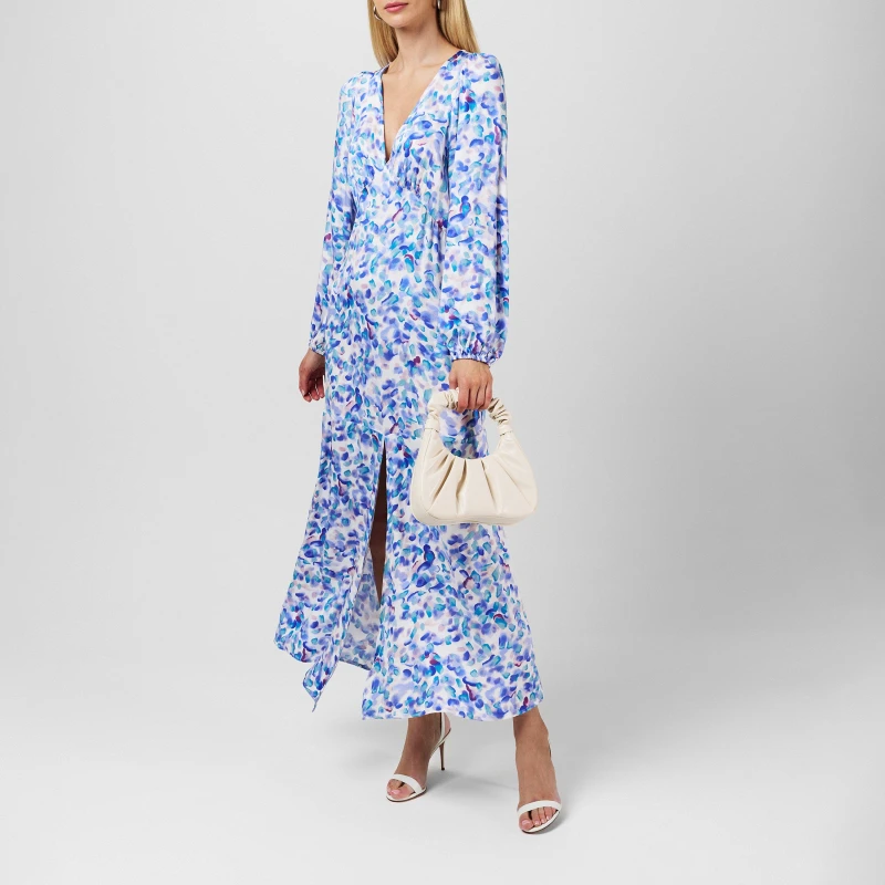 Image of Vila V-neck Maxi Dress - Blue Blue 8