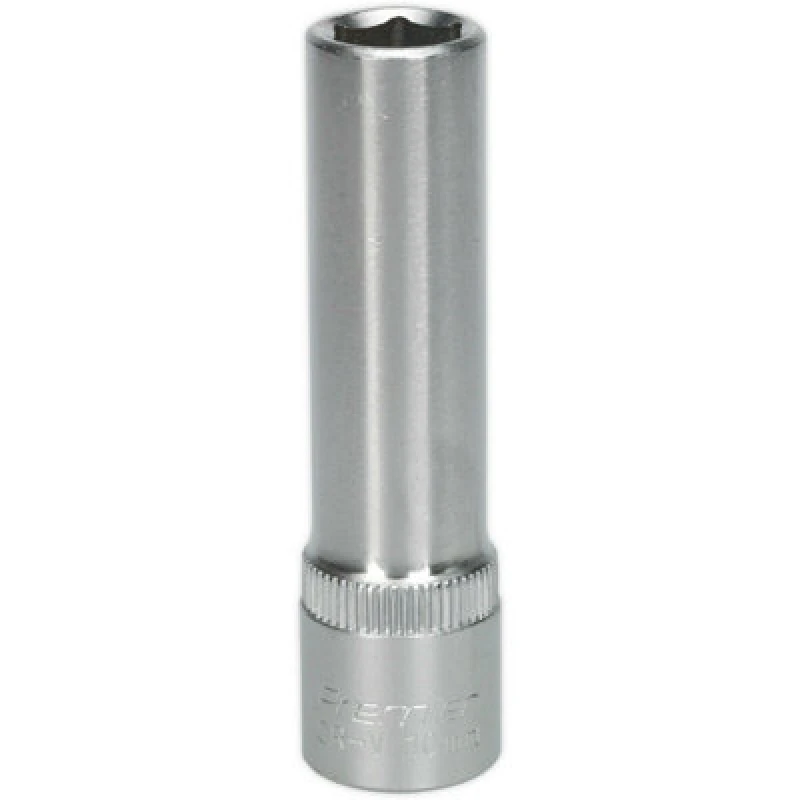 Image of Loops 10mm Forged Steel Deep Drive Socket - 3/8" Square Drive - Chrome Vanadium Socket Metallics