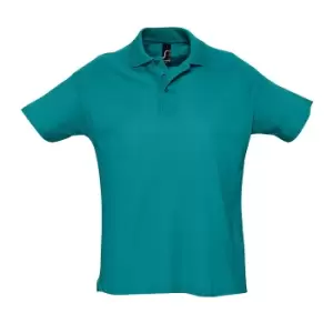 Image of SOLS Mens Summer II Pique Short Sleeve Polo Shirt (S) (Duck Blue)