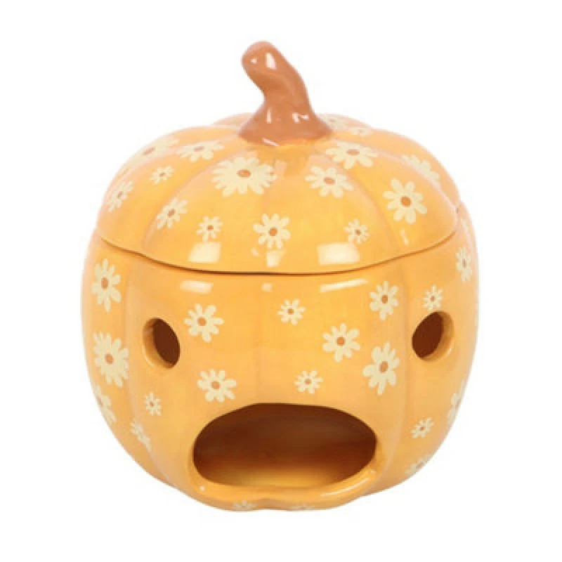 Image of Something Different Something Different Groovy Ghosts Pumpkin Oil Burner in Orange Orange One Size Unisex 5063750988948