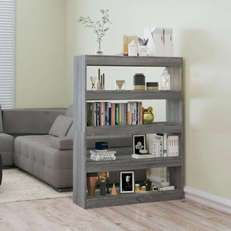 Image of VIDAXL Book Cabinet/Room Divider Grey Sonoma 100x30x135cm Vidaxl 8720286844670