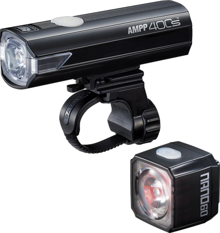 Image of Cateye AMPP 400S and Nano 60 Bike Light Set USB-C NO COLOUR - Cycles UK