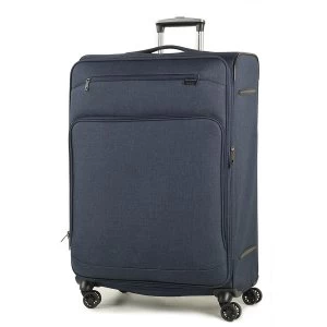 Image of Rock Madison Large Lightweight Expandable 4-Wheel Suitcase - Navy