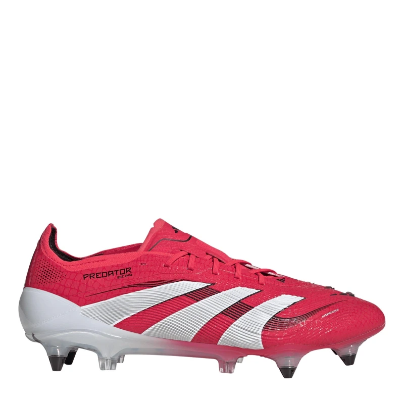 Image of adidas Unisex Kids Pred Elt Predator Soft Ground Football Boots Red/Wht/Blk unisex 3.5 (36)