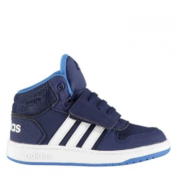 Image of adidas Hoops Mid Infants Trainers - Navy/Wht/Blue