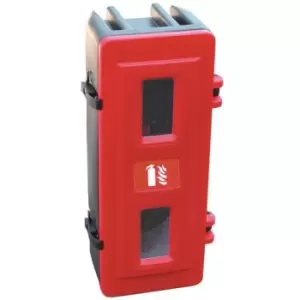 Image of Slingsby Front Loader Fire Extinguisher Cabinet Black & Red, 1 6KG Ext, 700X320X