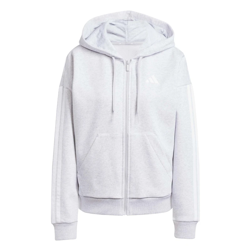 Image of adidas Essentials 3 Stripe Zip Track Hoodie Womens Grey female XL (20-22)