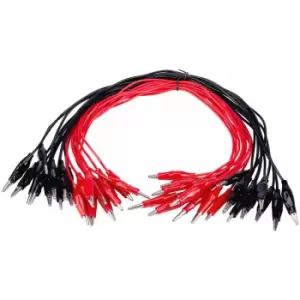 Image of R-TECH 524604 Pk of 20 Croc Leads (10 Red+10 Black) 380mm