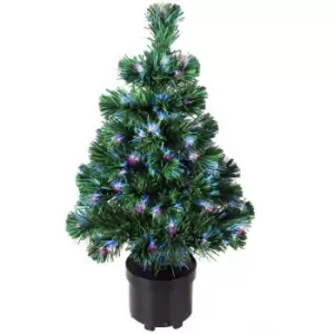 Image of Deuba Christmas Tree 64.5cm Colour Changing 9 Different Light Effects Glass Fiber Small Mini Table Tree