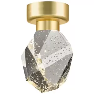 Image of Zumaline Ore Integrated LED Semi Flush Ceiling Light, Matt Gold, 1 Light, 360LM 3000K