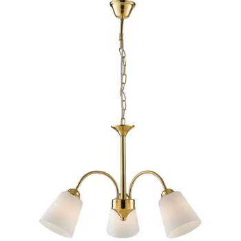 Image of Fan Europe Lighting - Fan Europe 3 Light Multi Arm Pendant Ceiling Light Gold Glass Shades 60x37.9cm