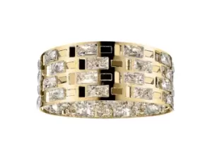 Image of Lola Crystal 5 Light Flush Ceiling Fitting Gold