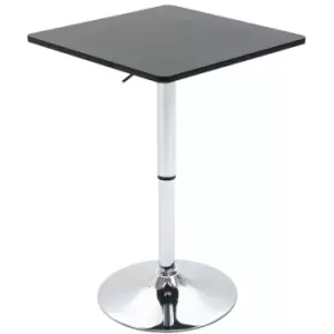 Image of Homcom Adjustable Height Bar Table With Metal Frame And Square Tabletop Black