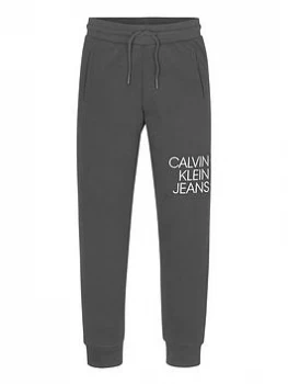 Image of Boys, Calvin Klein Jeans Hybrid Logo Sweatpants - Black, Size 10 Years