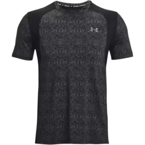 Image of Under Armour Iso-Chill Run Printed Short Sleeve T Shirt Mens - Black