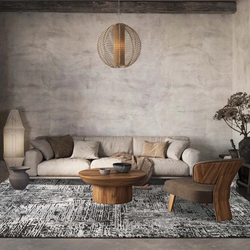 Image of Belgravia Living Room Area Rug Metallic Sheen Modern Illusion Design Grey 200Cm X 290Cm