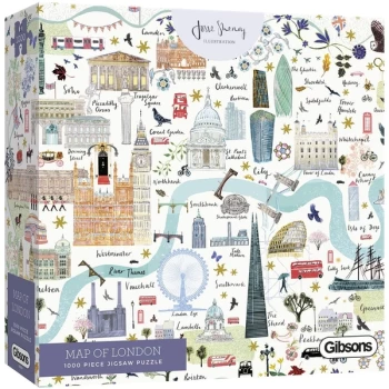 Image of Map of London White Logo Collection Puzzle Jigsaw Puzzle - 1000 Pieces