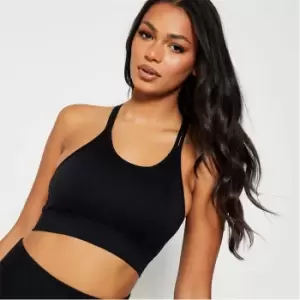 Image of I Saw It First Seamless Contrast Active Bra - Black