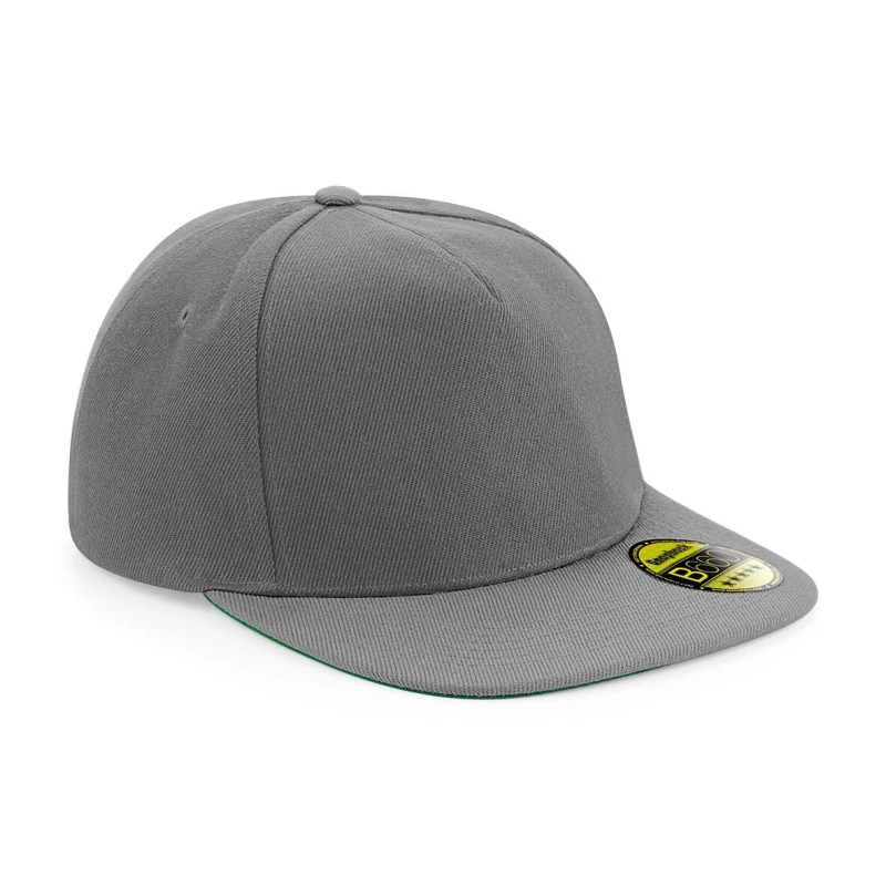 Image of Beechfield Beechfield Men Original Flat Peak Snapback Cap in Grey Grey One Size Male 5057819636406