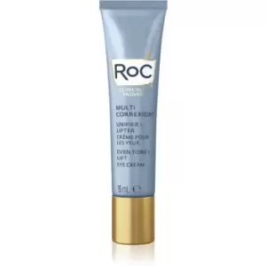 Image of RoC Multi Correxion Even Tone + Lift smoothing and brightening eye cream for wrinkles and dark circles 15 ml