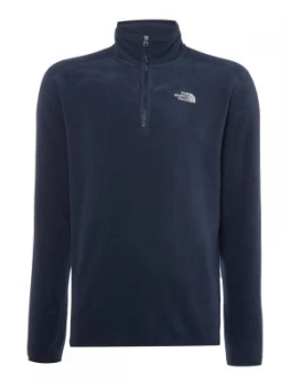 Image of Mens The North Face 100 Glacier 14 Zip Fleece Blue