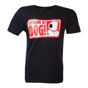 Image of Family Guy - Beware Of Dog Mens Medium T-Shirt - Black