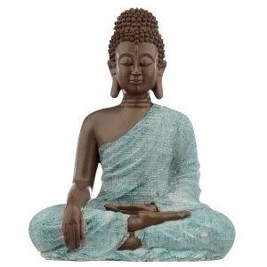 Image of Thai Buddha, Brown, White and Turquoise - Love
