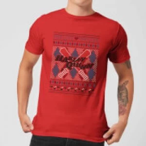 Image of Harley Quinn Mens Christmas T-Shirt - Red - M