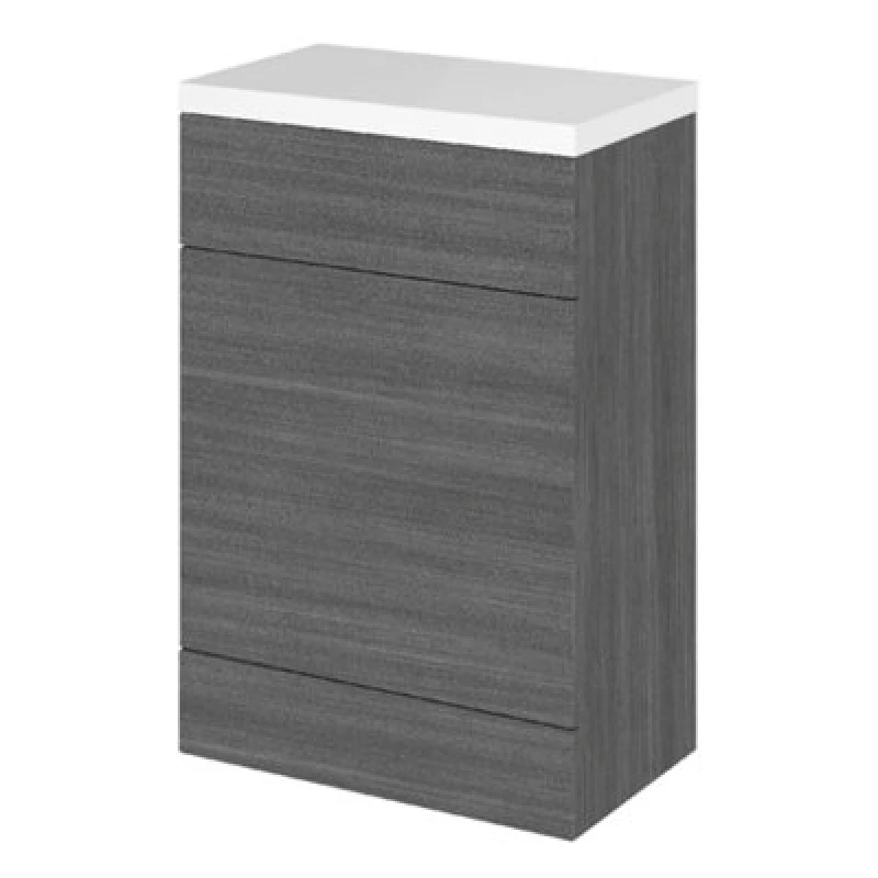 Image of Hudson Reed Fusion 600mm Back-To-Wall Wc Unit With Top, Anthracite Gloss