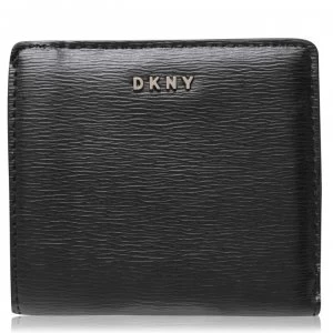 Image of DKNY Bifold Sutton Leather Purse - Black/Gold BGD