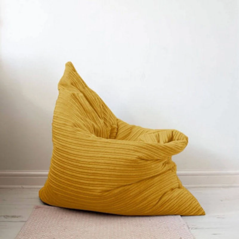 Image of rucomfy Beanbags Rucomfy Jumbo Cord Bean Bag Floor Cushion - Indoor Versatile Mustard Seat