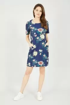 Image of Navy Floral Blossom Print Tunic