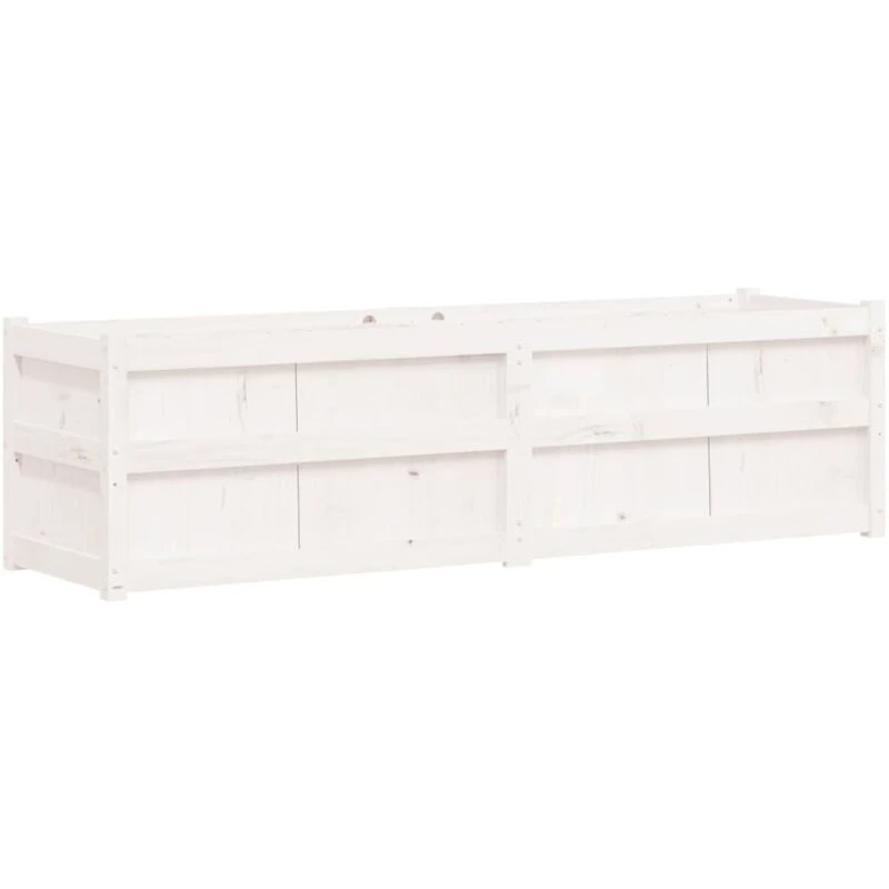 Image of vidaXL Garden Planter White 180x50x50cm Solid Wood Pine, White 837505