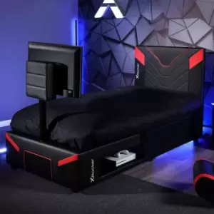 Image of X Rocker Ceberus Twist TV Gaming Bed - Single Carbon Red