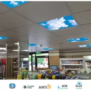 Image of LED 3D Sky Cloud Panel 40w Recessed Ceiling Skylight 600 x 600mm Daylight [Pack of 6 Panels]