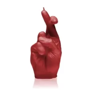 Image of Hand CRS Fingers Crossed Candle &ndash; Red