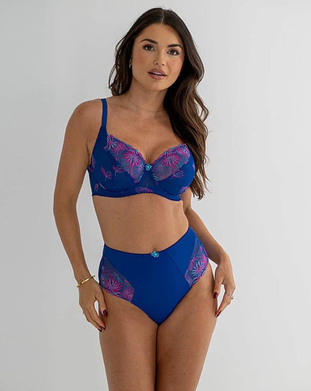 Image of Pour Moi? Pour Moi St Tropez Deep Knicker Cobalt Cobalt/Pink - Pour Moi? - Size: 14 Cobalt/Pink Female 14 IY57203